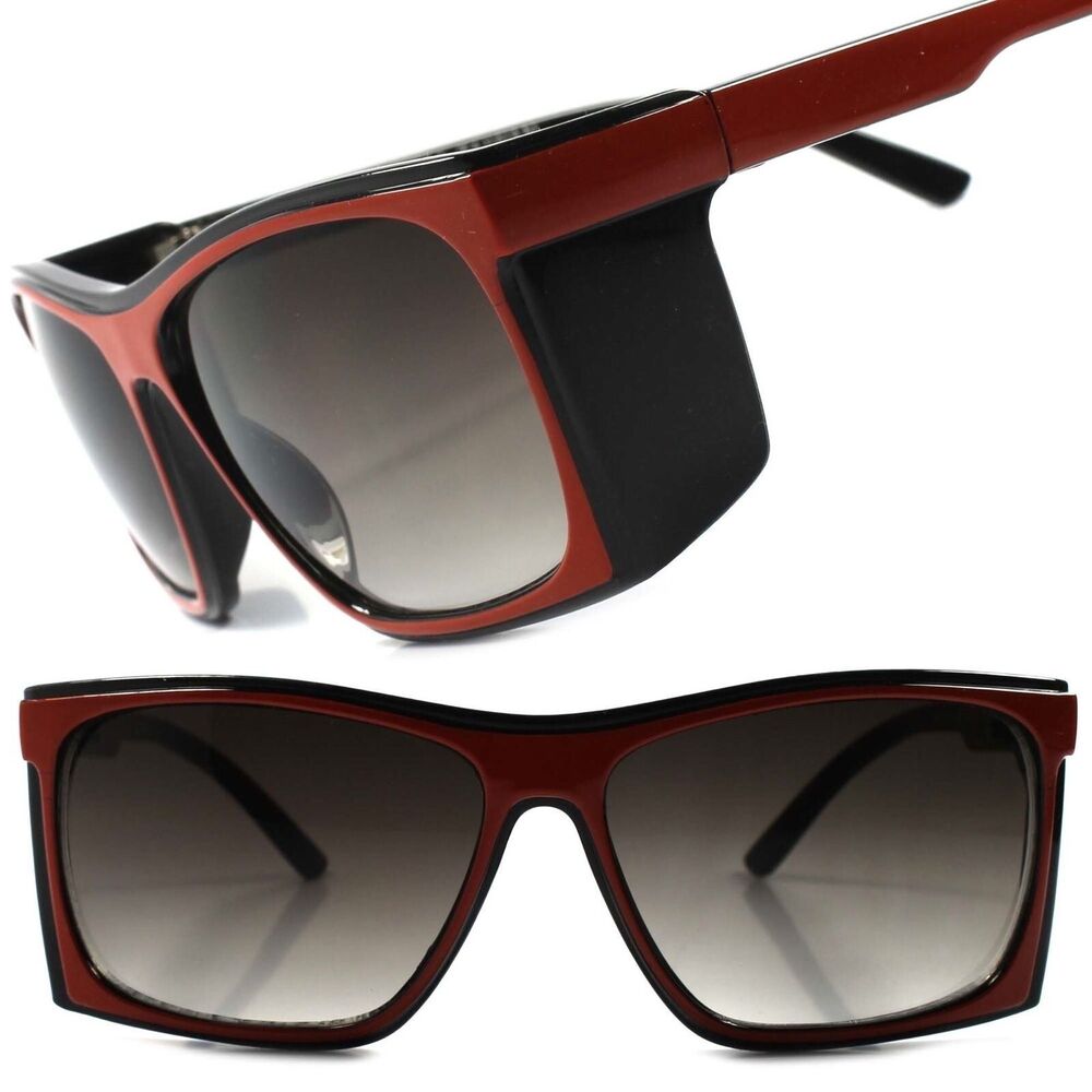 Black Red Vintage Retro Oversized Square Hip Hop OG Novelty Funky Sun Glasses